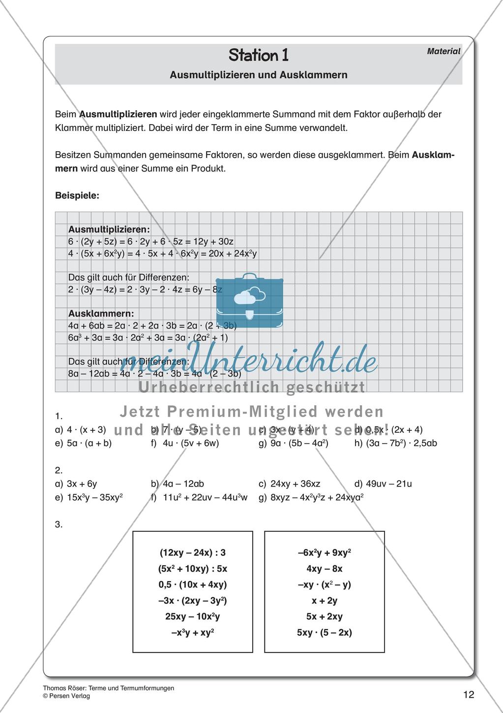 Terme und Termumformungen Preview 14
