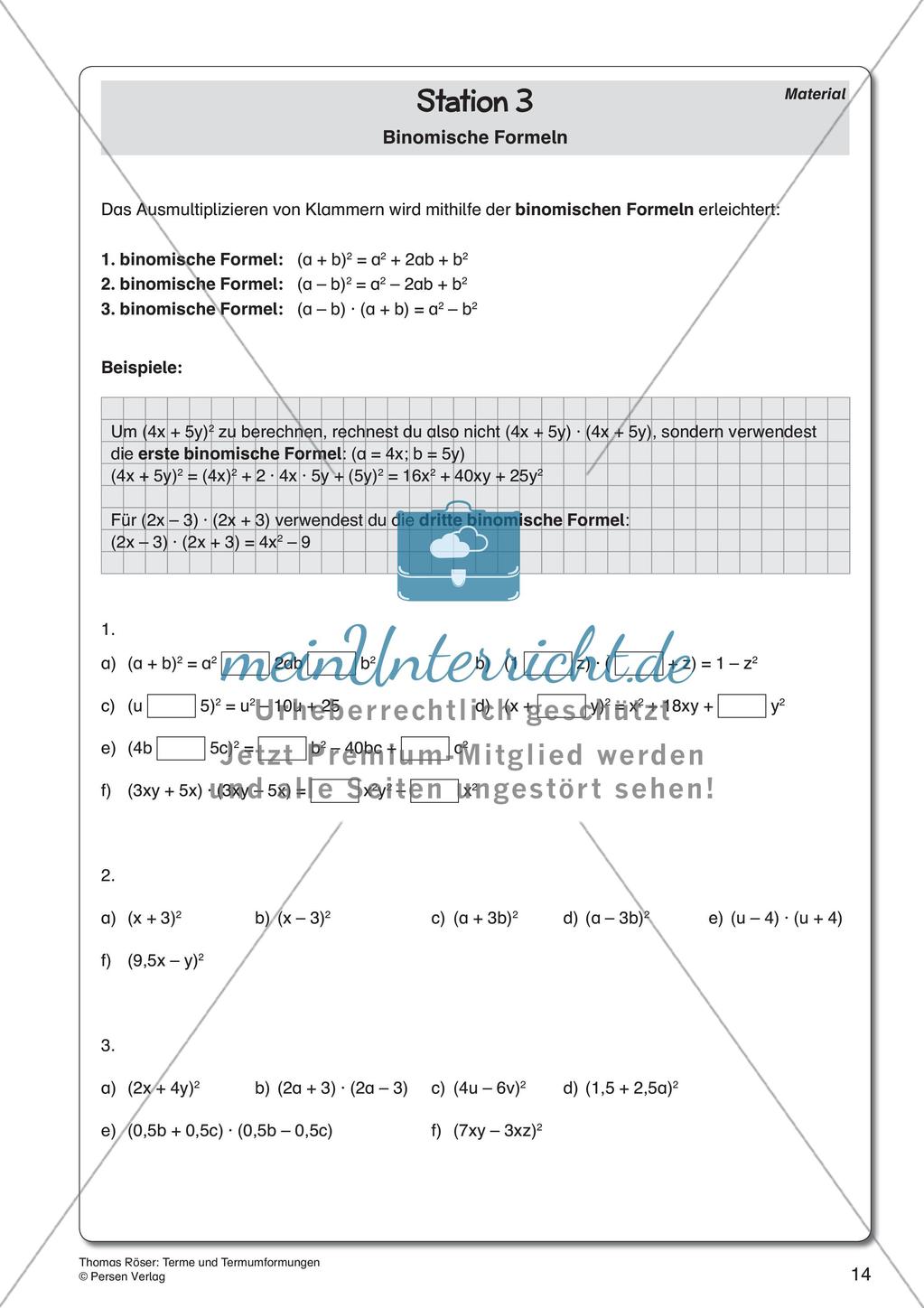 Terme und Termumformungen Preview 16