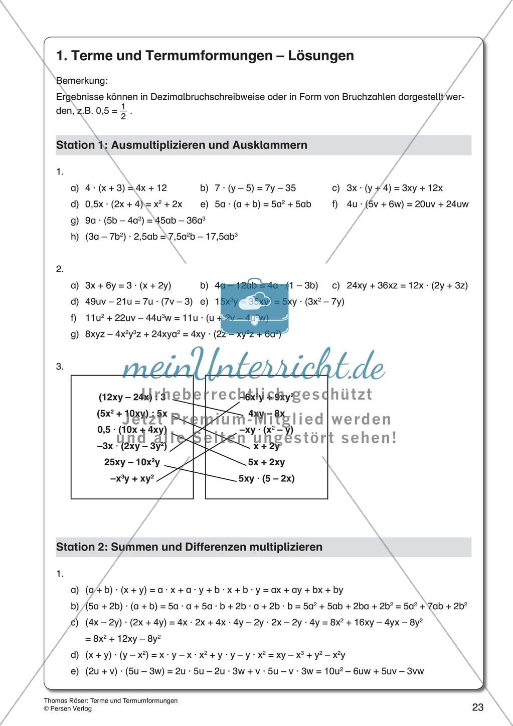 Terme und Termumformungen Preview 25