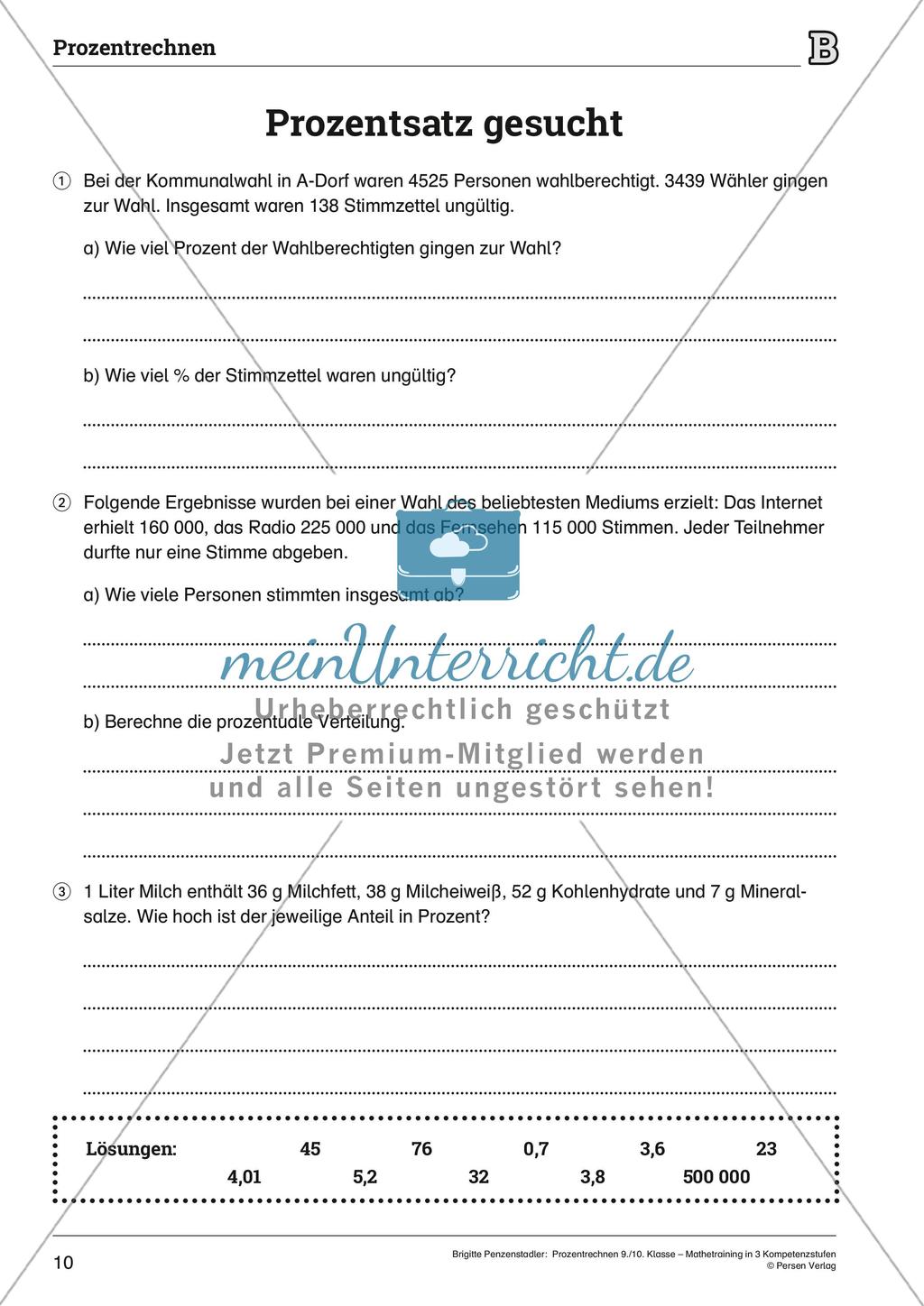 Prozentrechnen Preview 10