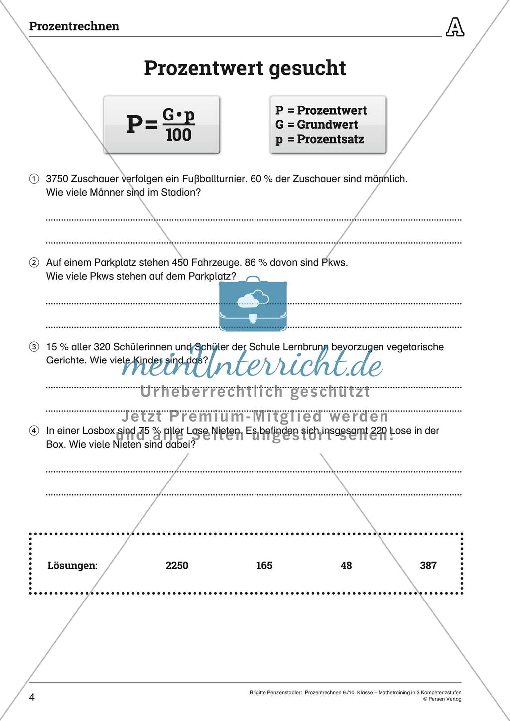 Prozentrechnen Preview 4