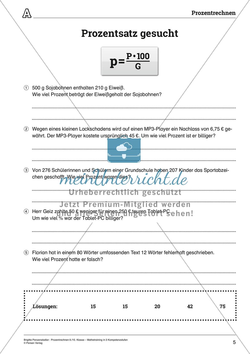 Prozentrechnen Preview 5