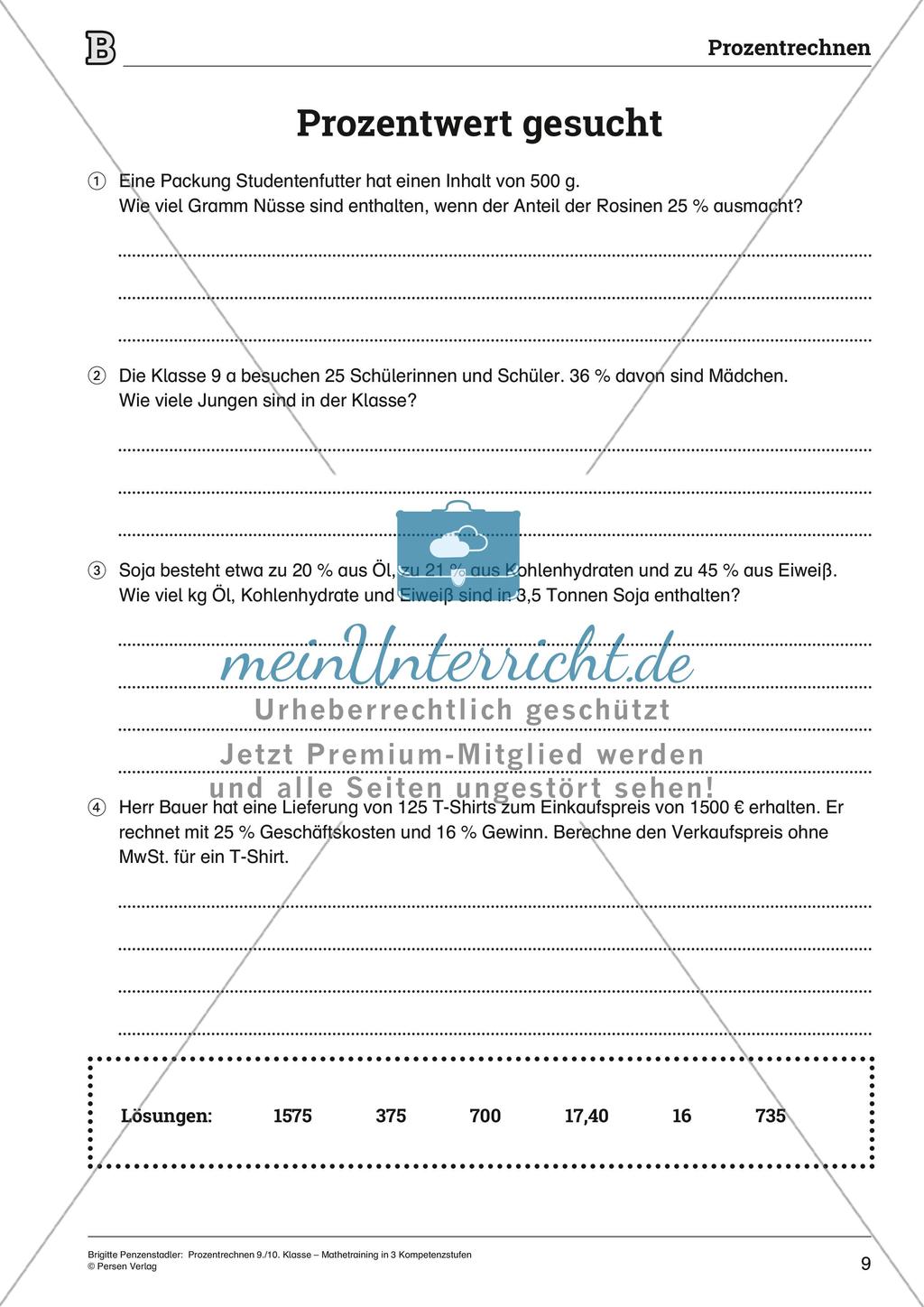 Prozentrechnen Preview 9