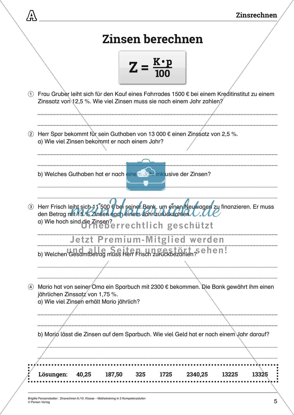 Zinsrechnen Preview 5