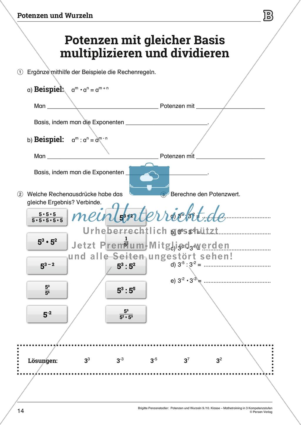 Potenzen und Wurzeln Preview 14