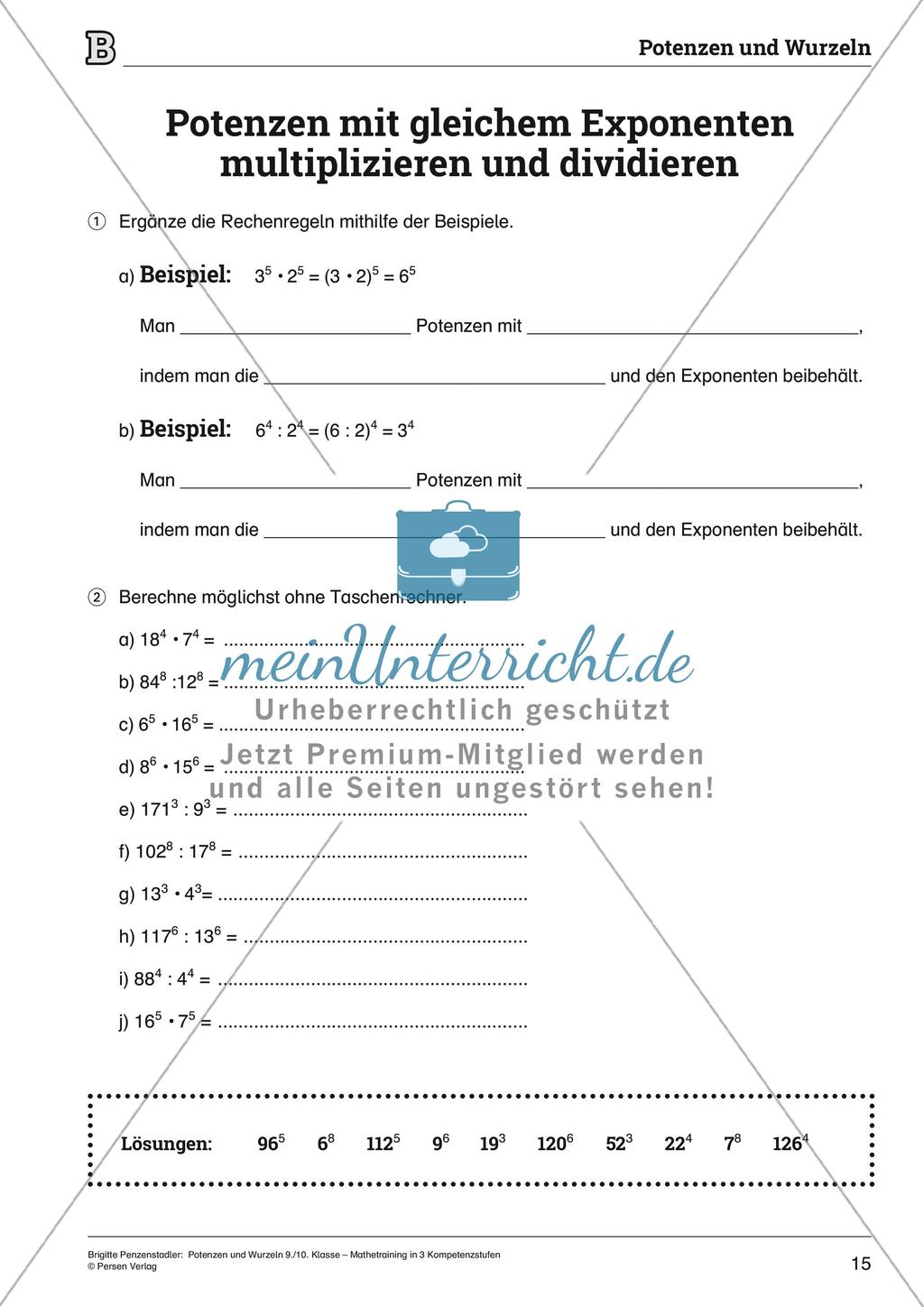 Potenzen und Wurzeln Preview 15