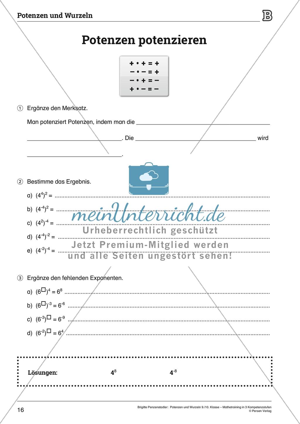 Potenzen und Wurzeln Preview 16