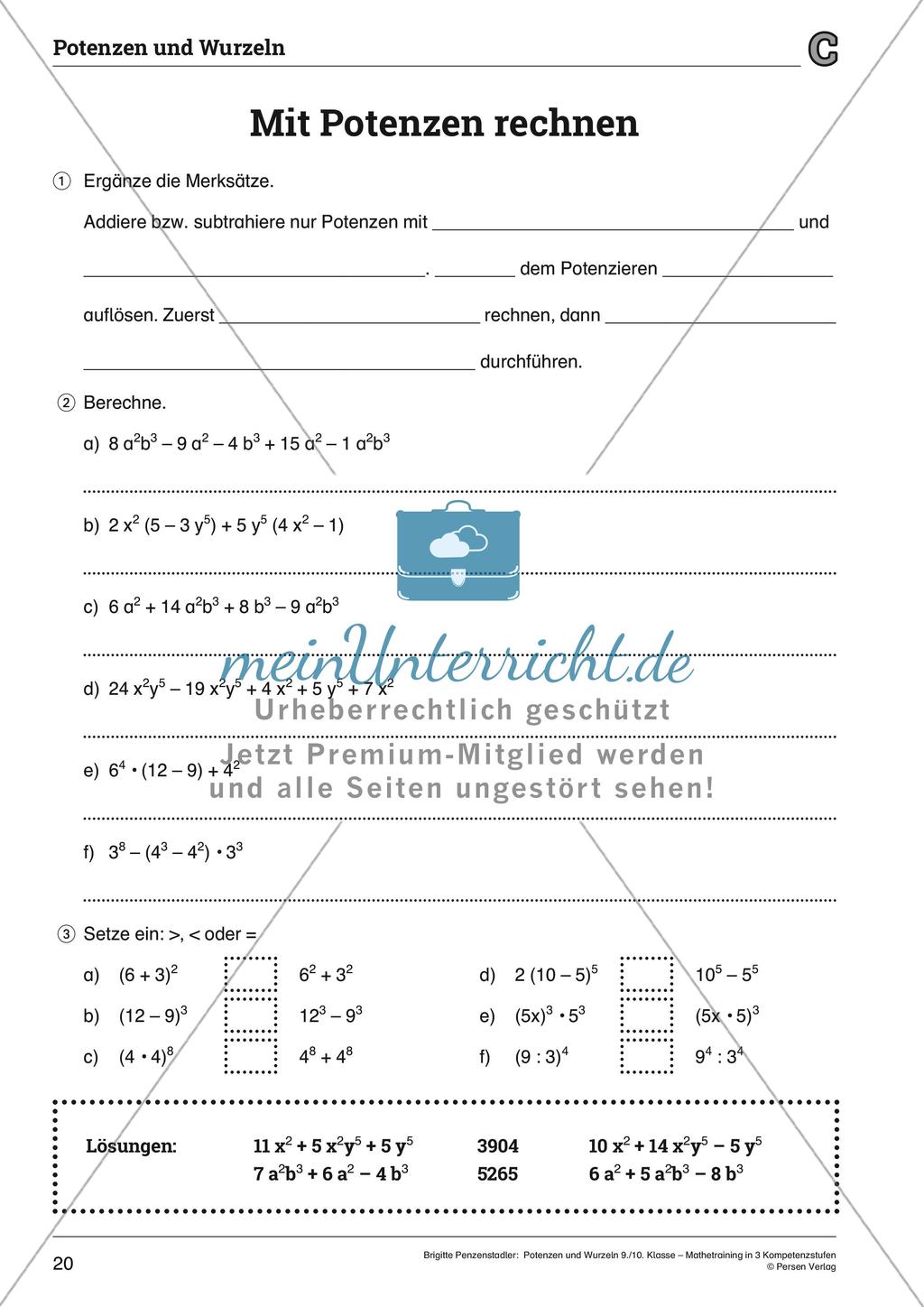 Potenzen und Wurzeln Preview 20