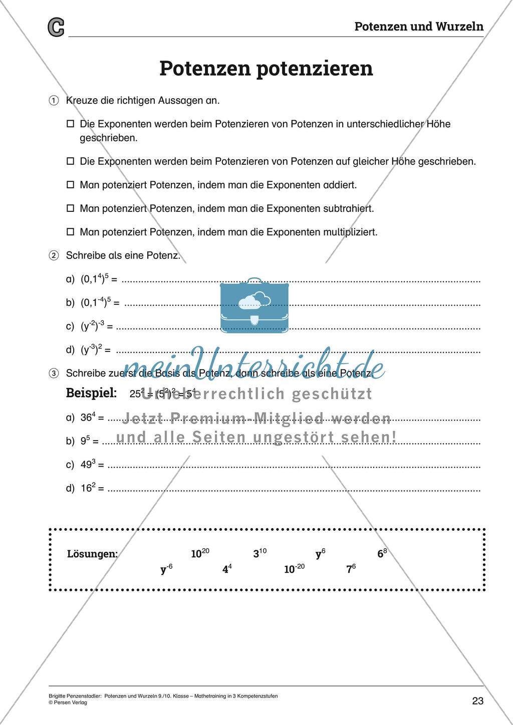 Potenzen und Wurzeln Preview 23