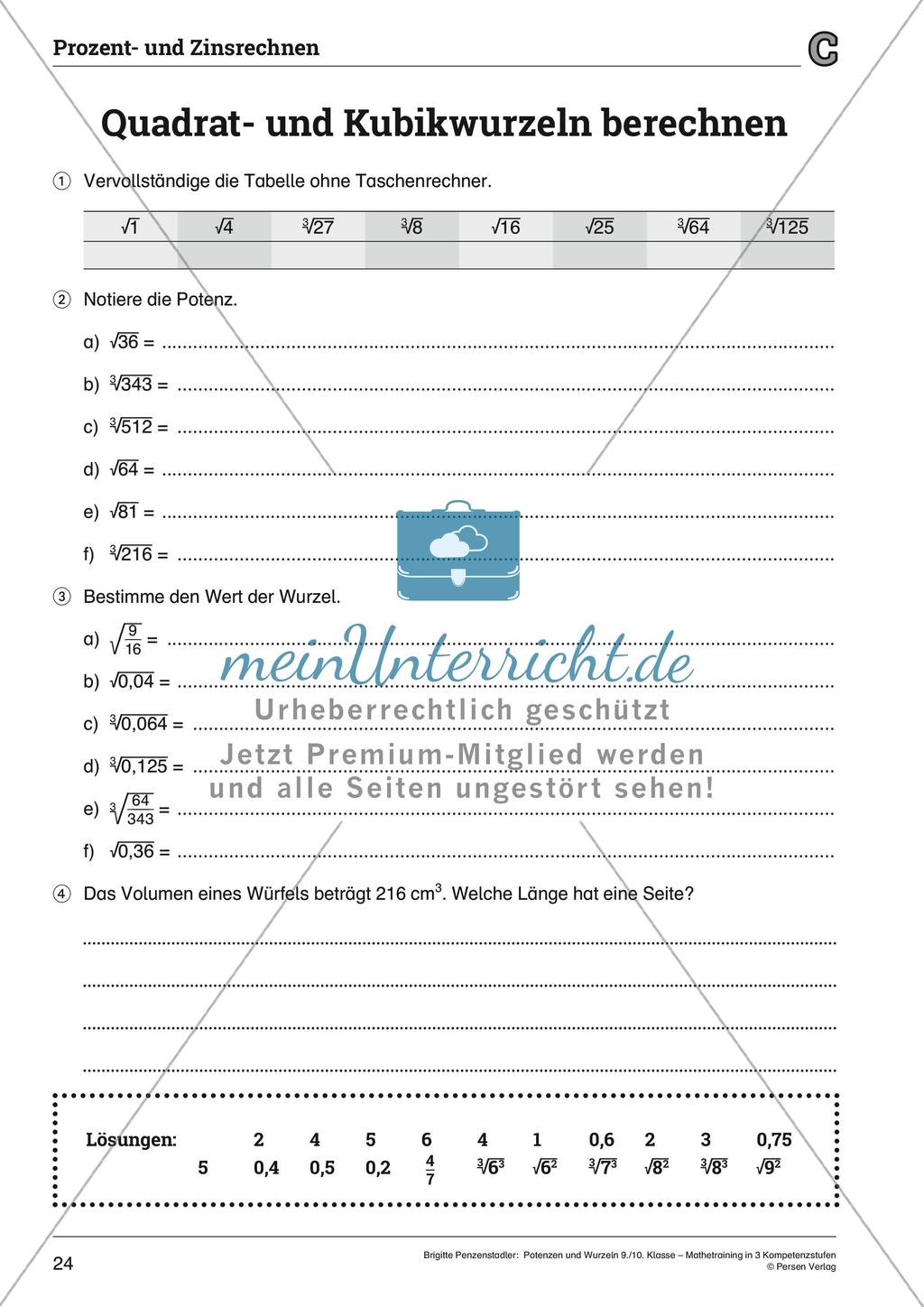 Potenzen und Wurzeln Preview 24