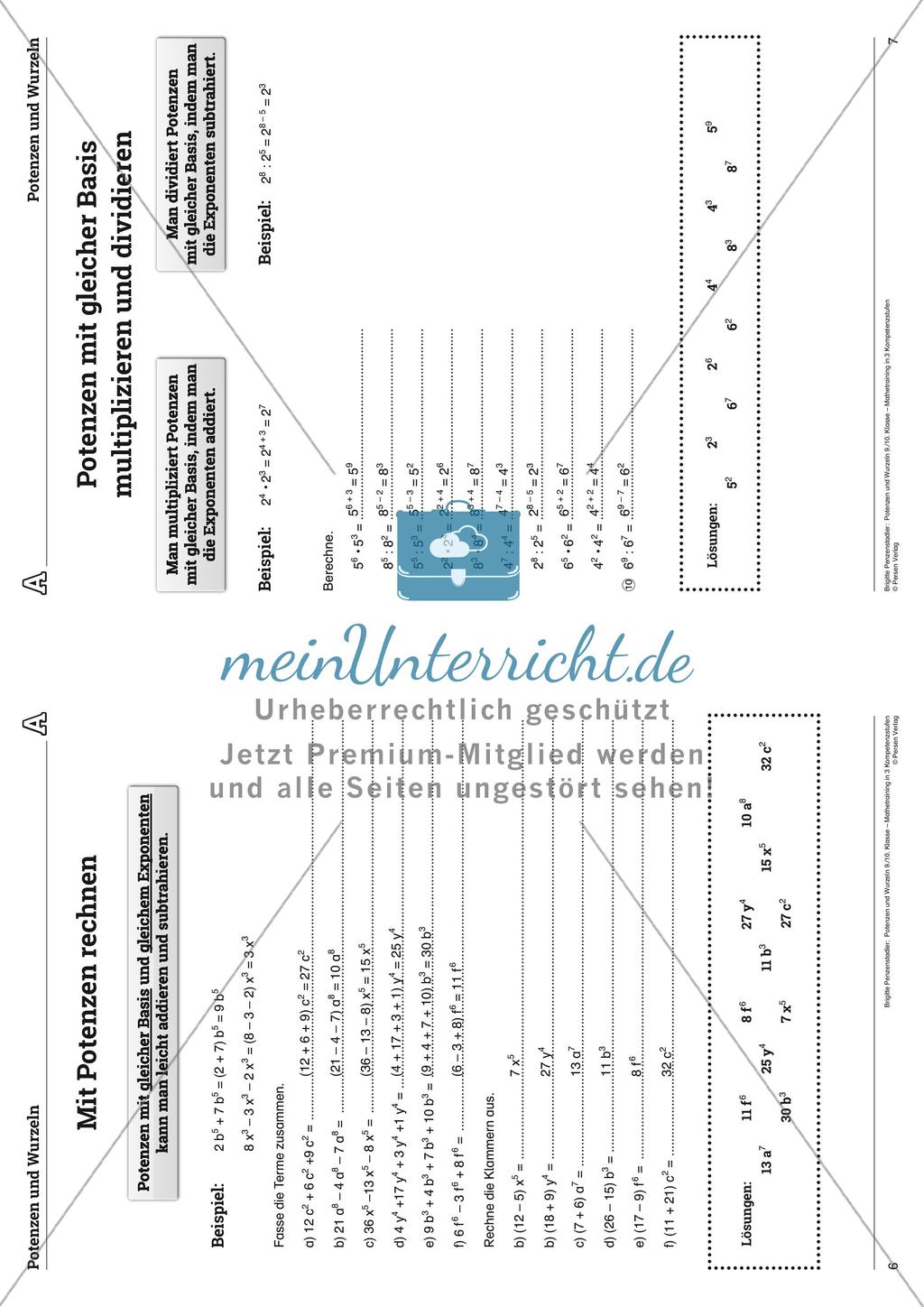 Potenzen und Wurzeln Preview 26