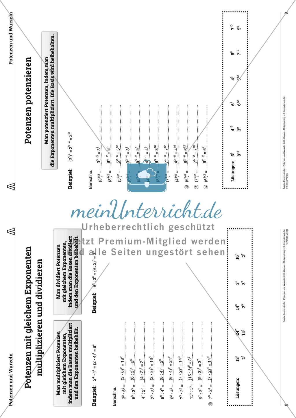 Potenzen und Wurzeln Preview 27