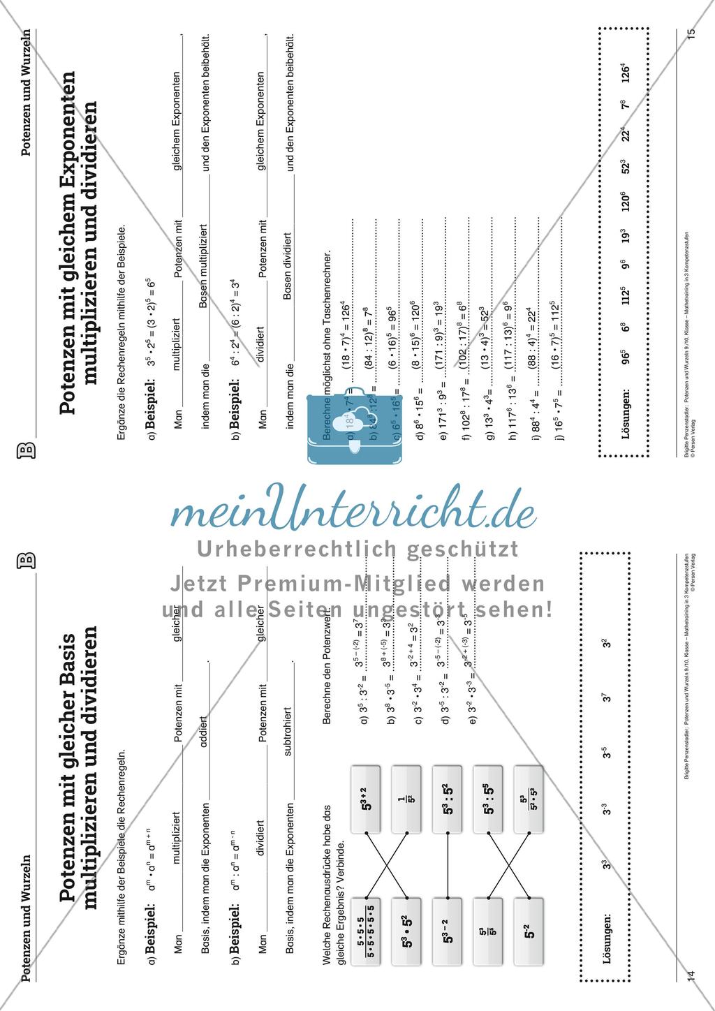Potenzen und Wurzeln Preview 30