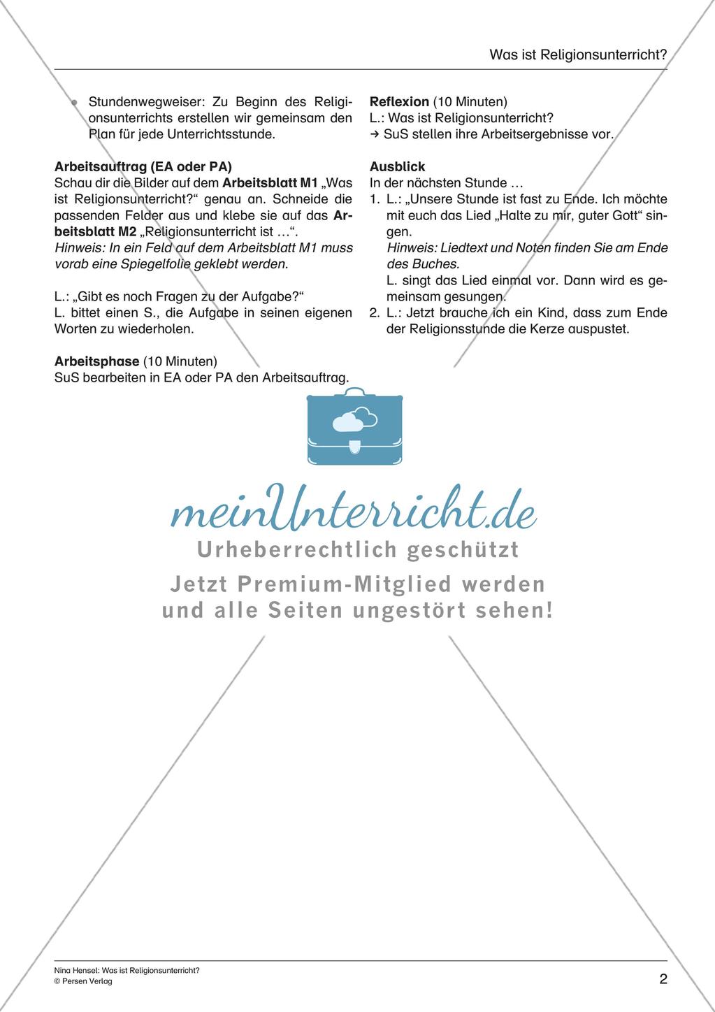 Kennenlernen des Faches Religion Preview 4