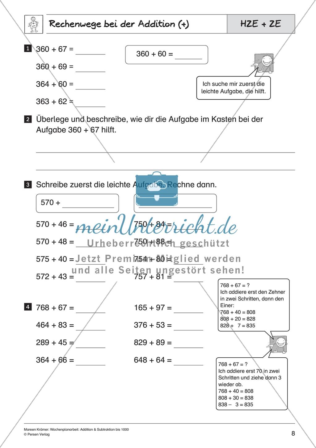 Addition und Subtraktion bis 1000 Preview 10