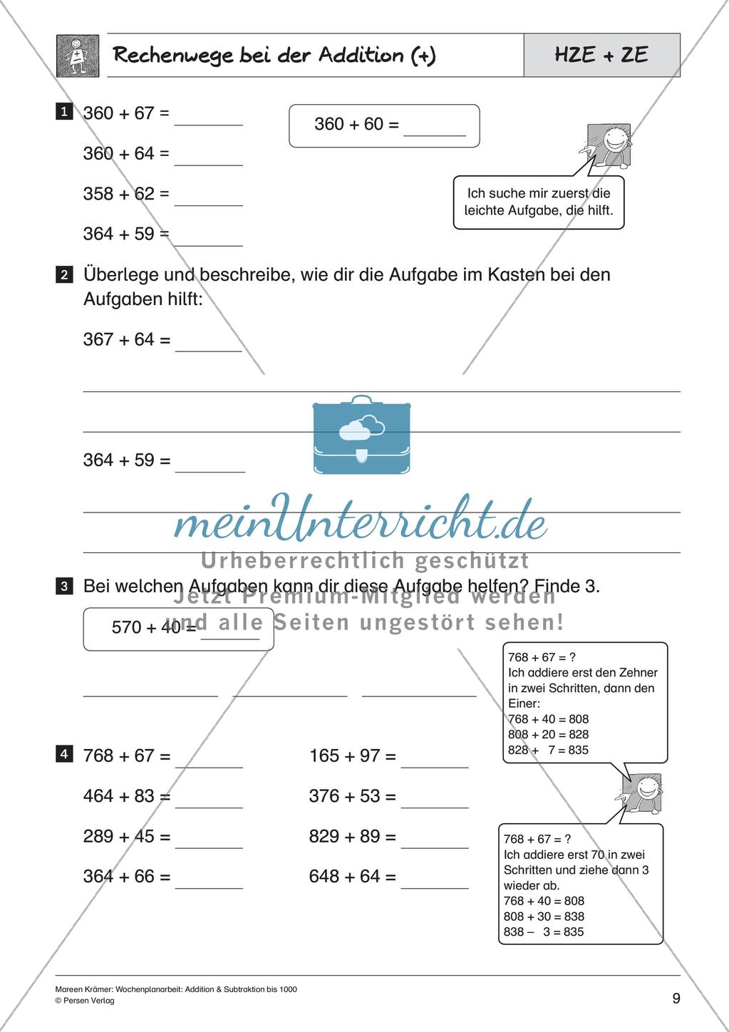 Addition und Subtraktion bis 1000 Preview 11