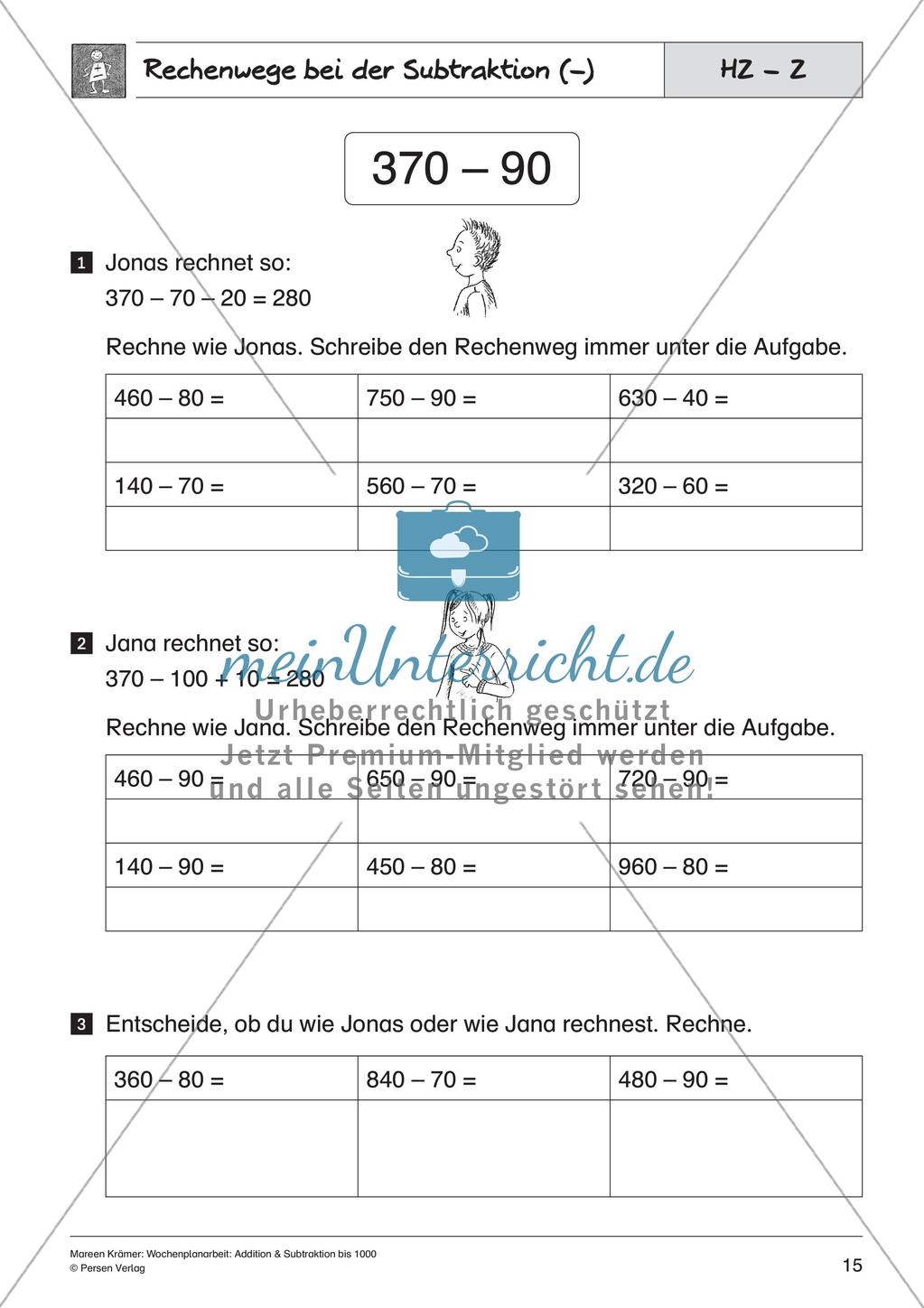 Addition und Subtraktion bis 1000 Preview 17
