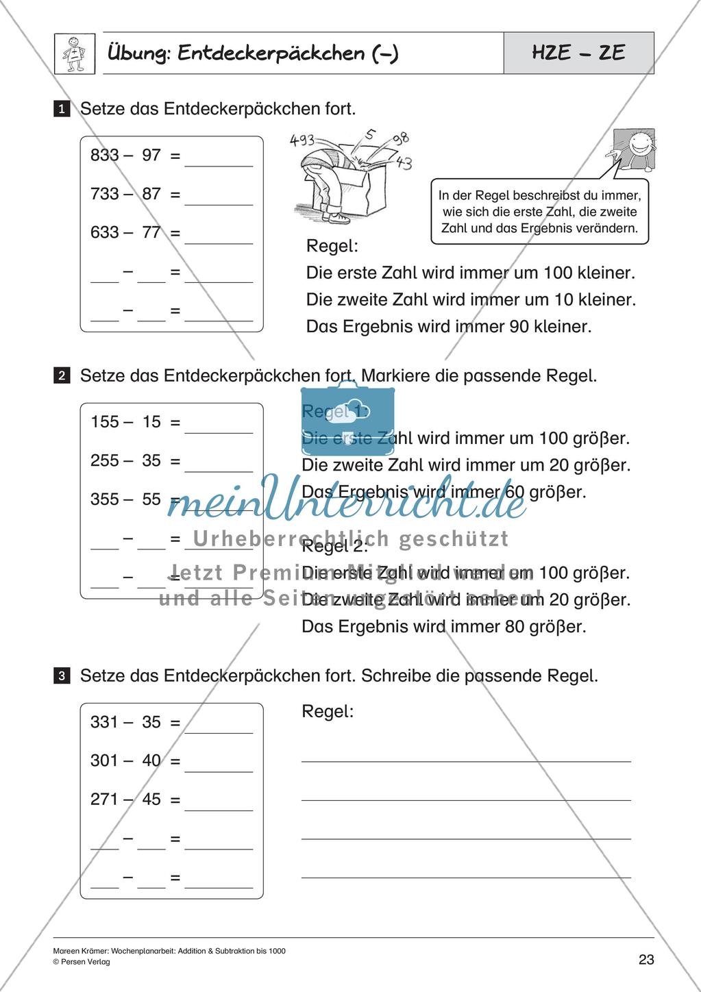 Addition und Subtraktion bis 1000 Preview 25