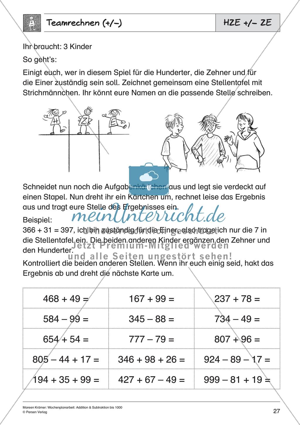 Addition und Subtraktion bis 1000 Preview 29