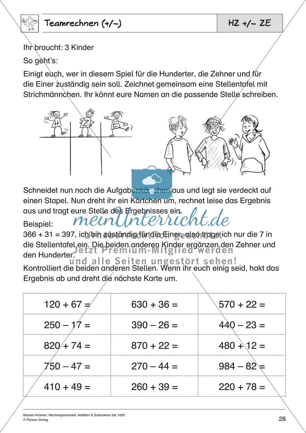Addition und Subtraktion bis 1000 Preview 30
