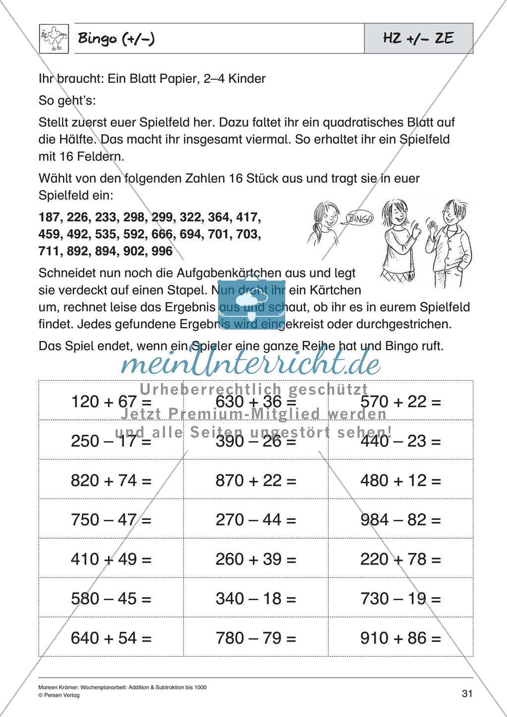 Addition und Subtraktion bis 1000 Preview 33