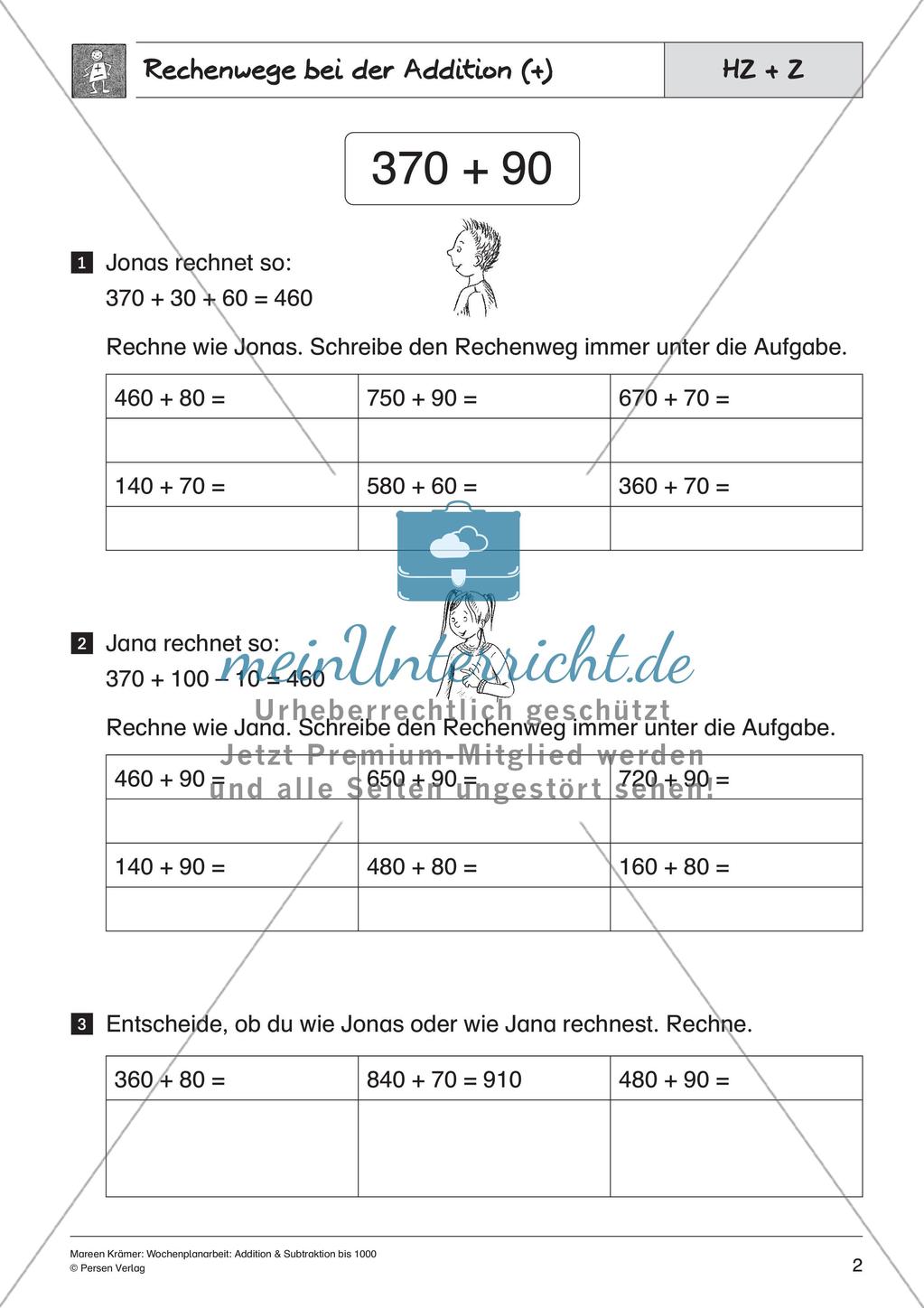 Addition und Subtraktion bis 1000 Preview 4