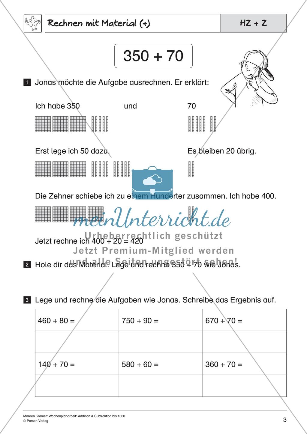 Addition und Subtraktion bis 1000 Preview 5