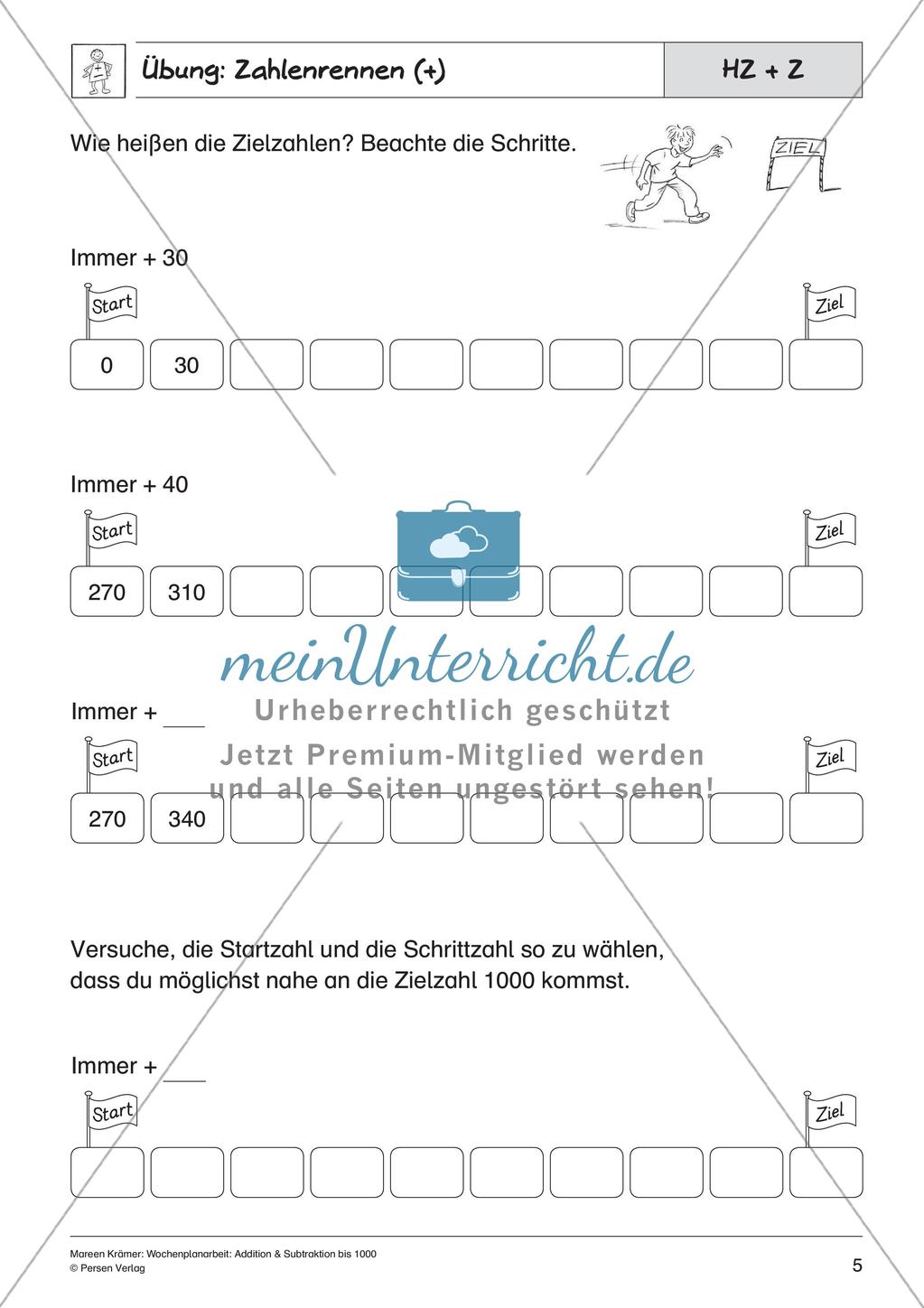 Addition und Subtraktion bis 1000 Preview 7