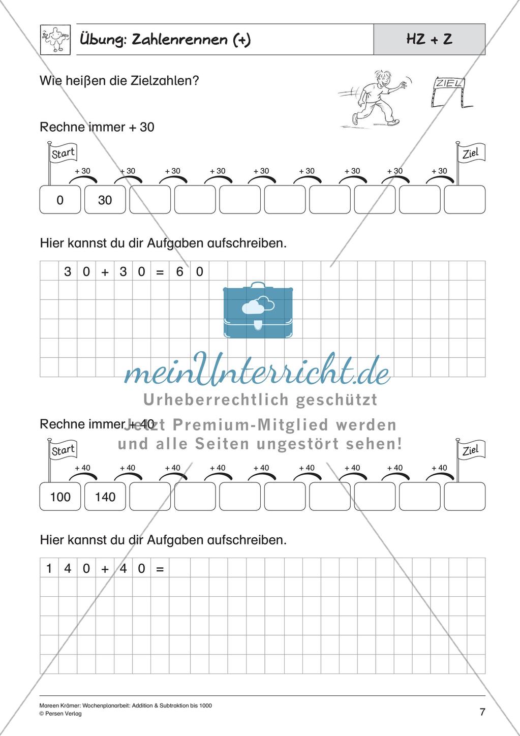 Addition und Subtraktion bis 1000 Preview 9