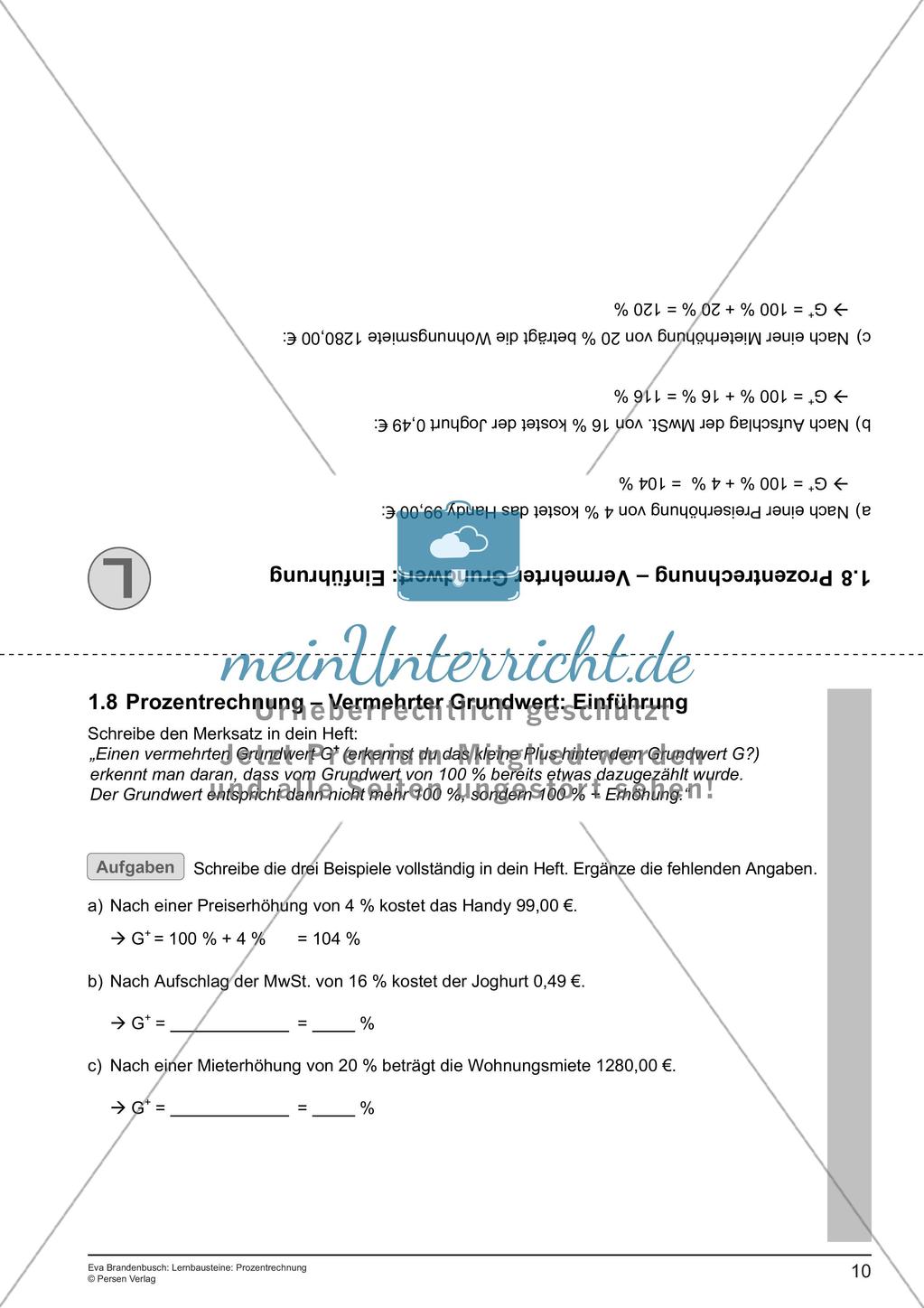 Lernbausteine: Prozentrechnung Preview 12