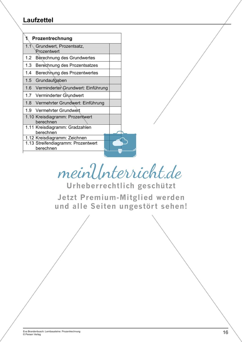Lernbausteine: Prozentrechnung Preview 18