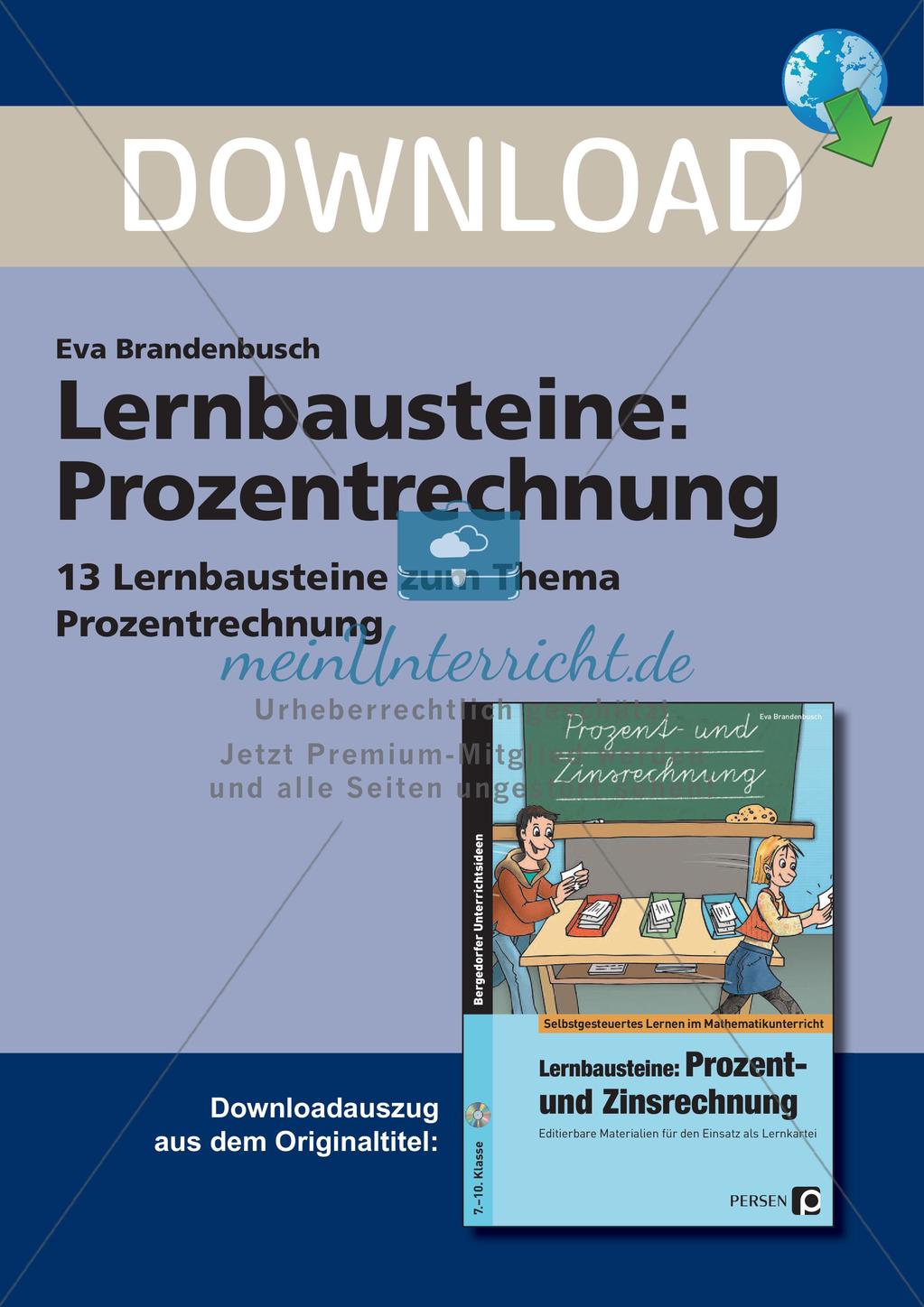 Lernbausteine: Prozentrechnung Preview 1