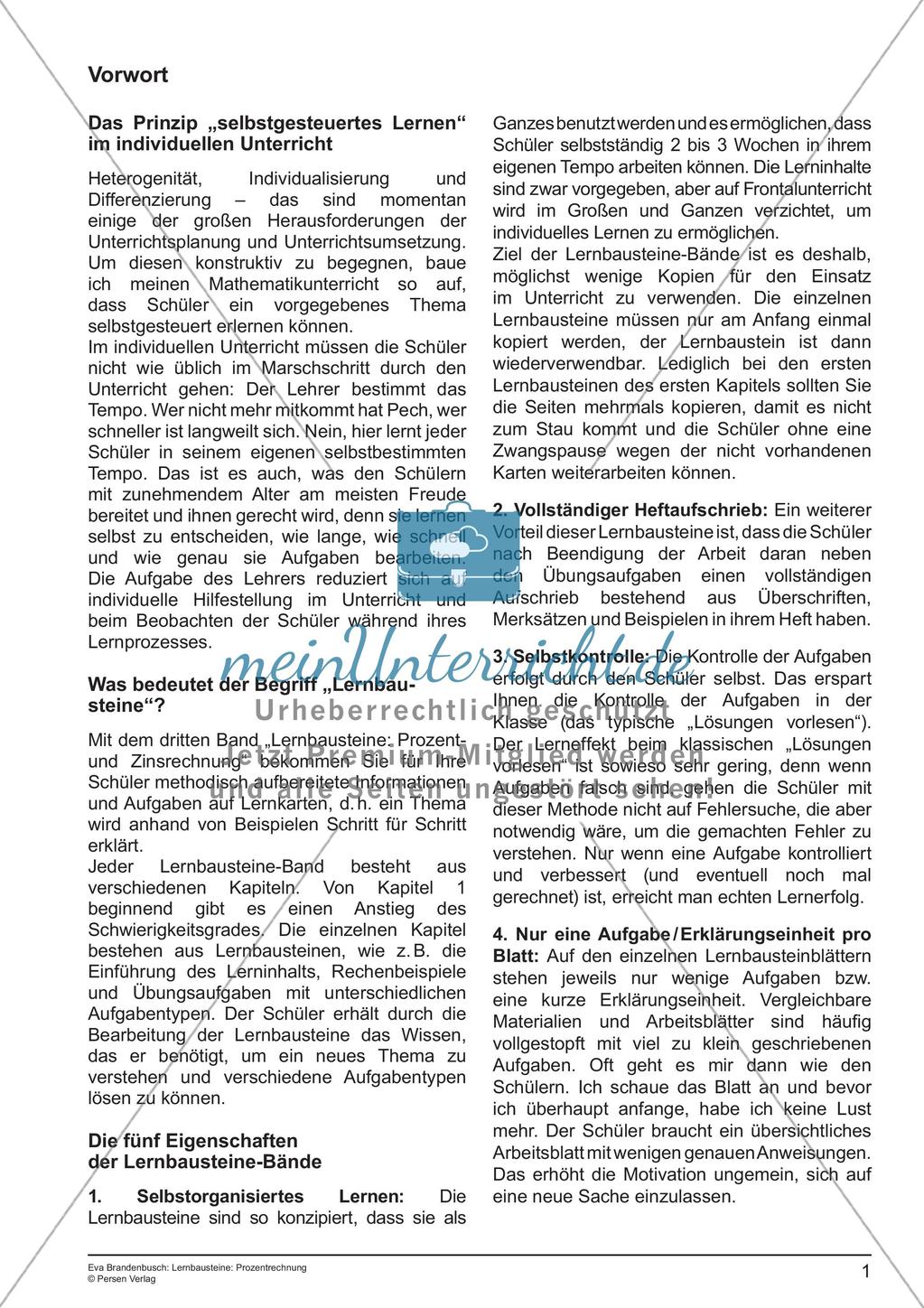 Lernbausteine: Prozentrechnung Preview 3