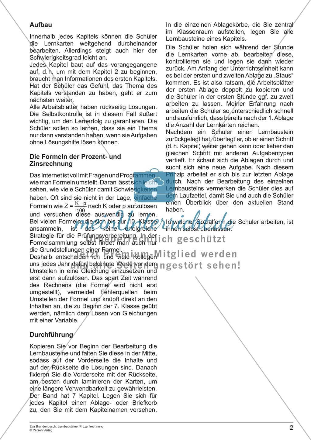 Lernbausteine: Prozentrechnung Preview 4