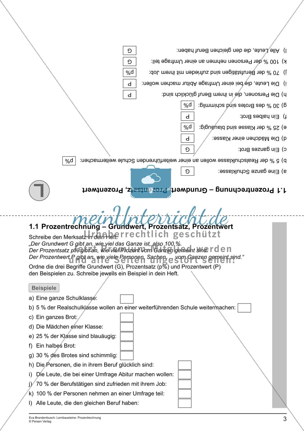 Lernbausteine: Prozentrechnung Preview 5