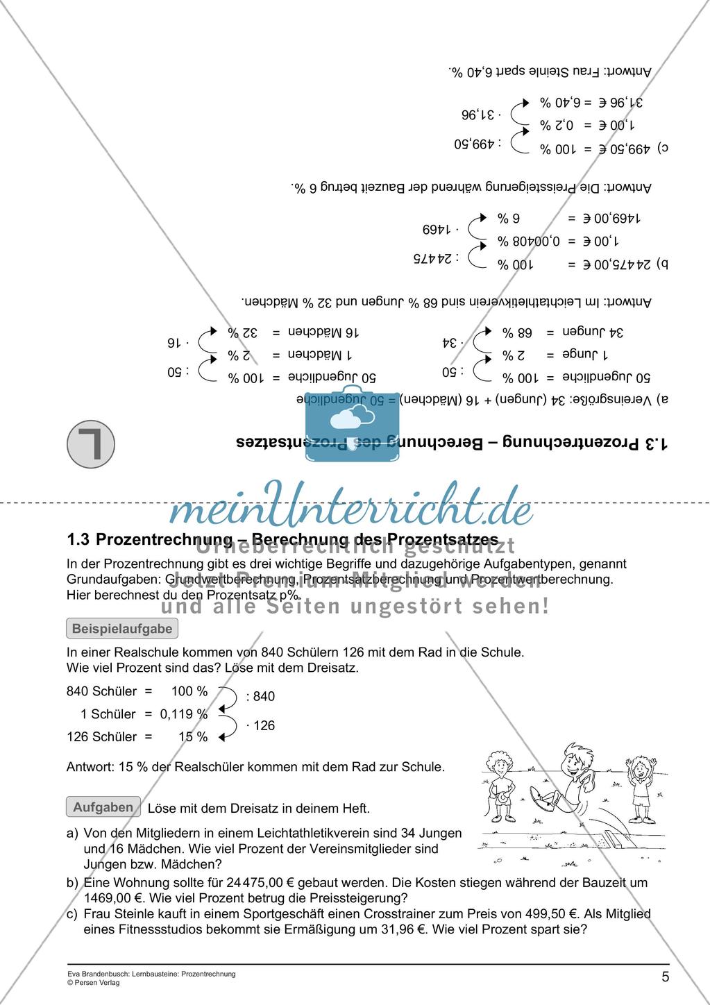 Lernbausteine: Prozentrechnung Preview 7