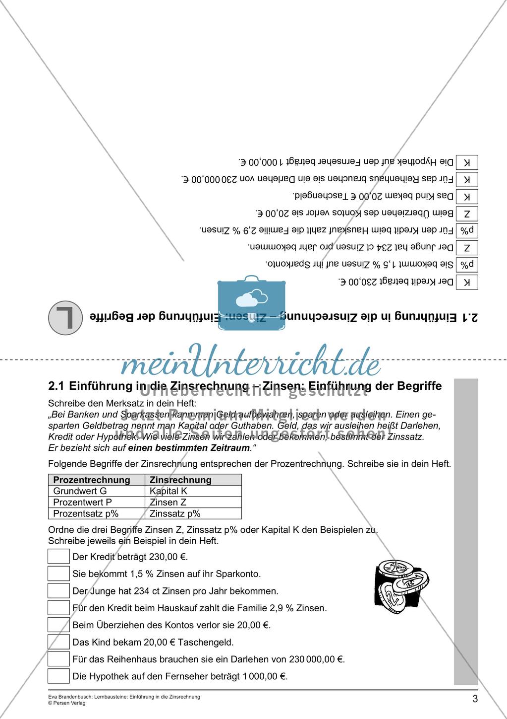 Lernbausteine: Einführung in die Zinsrechnung Preview 5