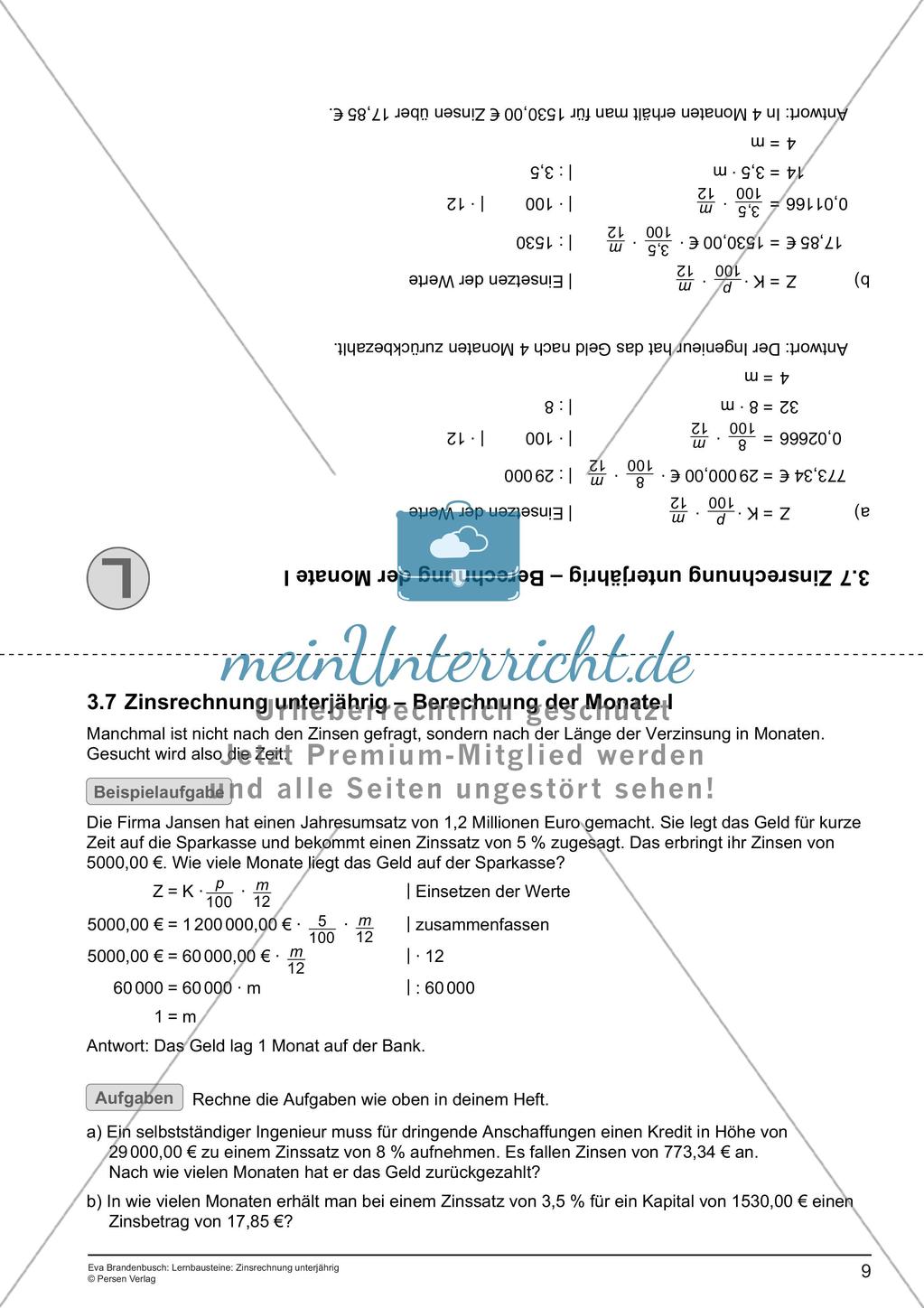 Lernbausteine: Unterjährige Zinsrechnung Preview 11