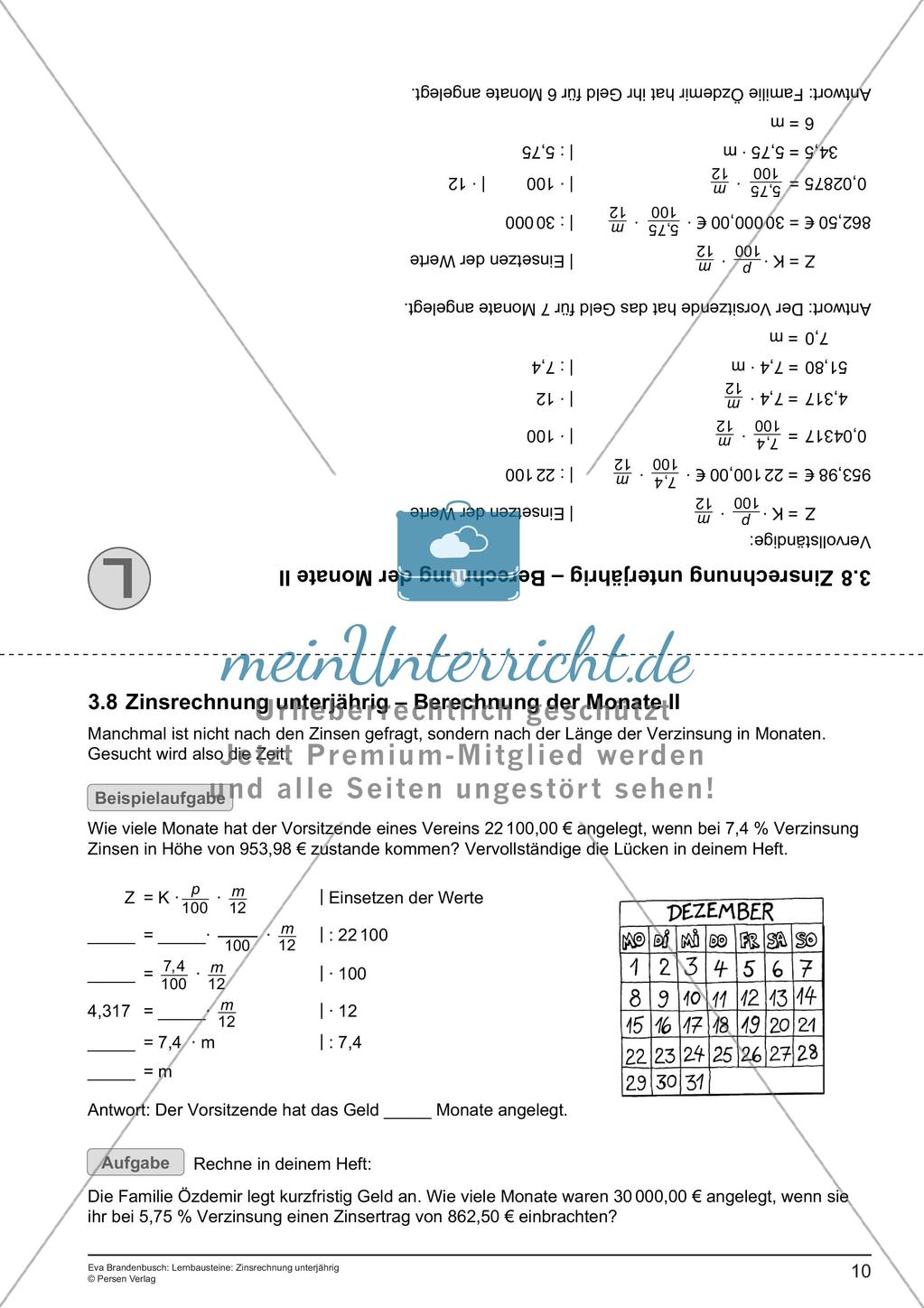 Lernbausteine: Unterjährige Zinsrechnung Preview 12