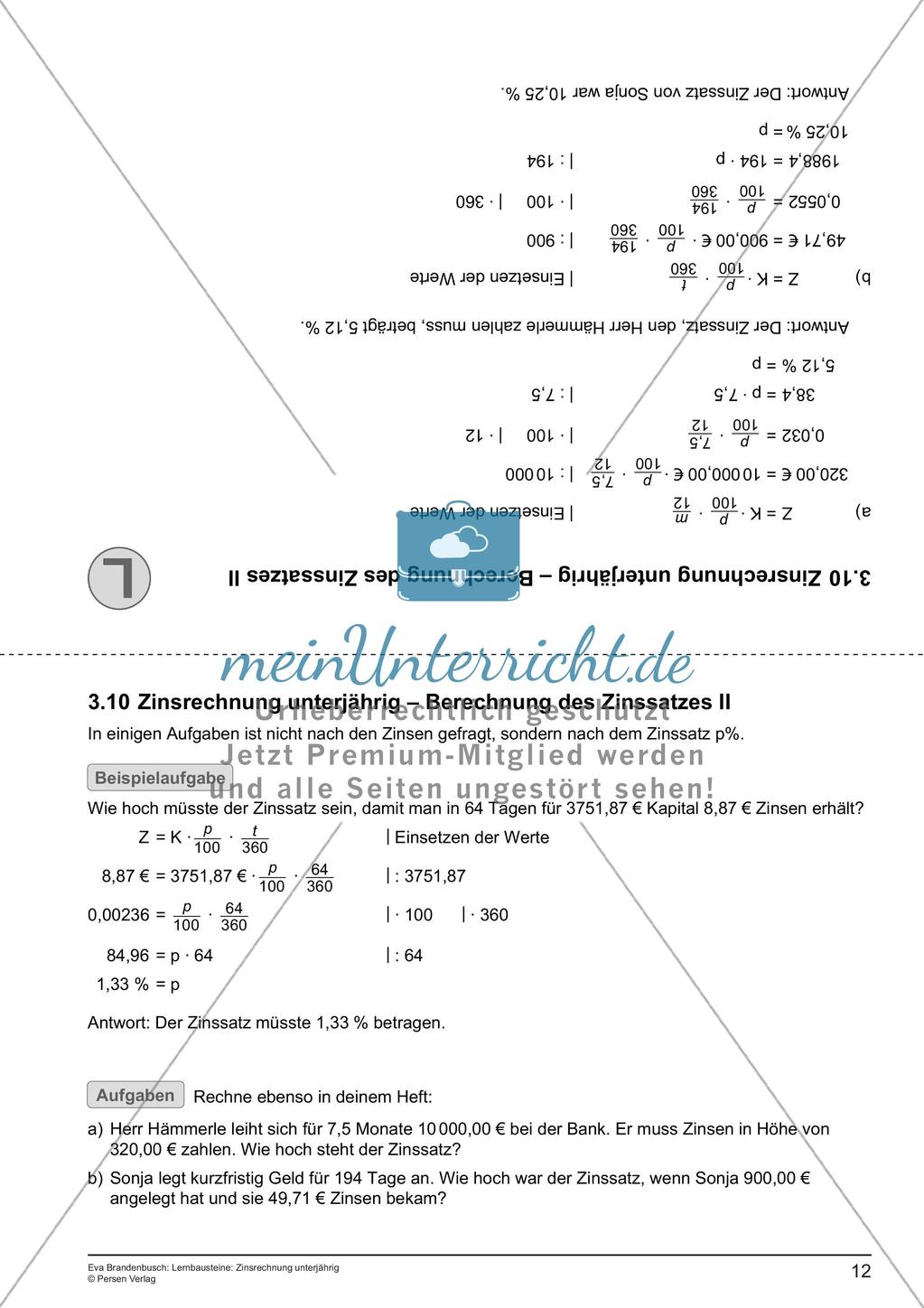 Lernbausteine: Unterjährige Zinsrechnung Preview 14