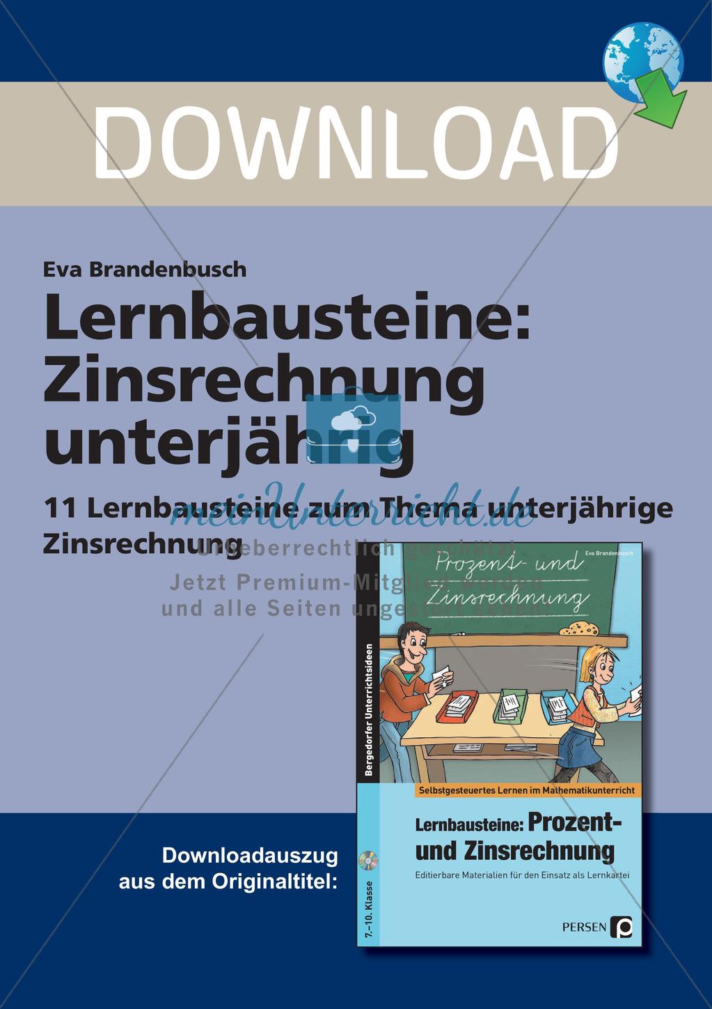 Lernbausteine: Unterjährige Zinsrechnung Preview 1
