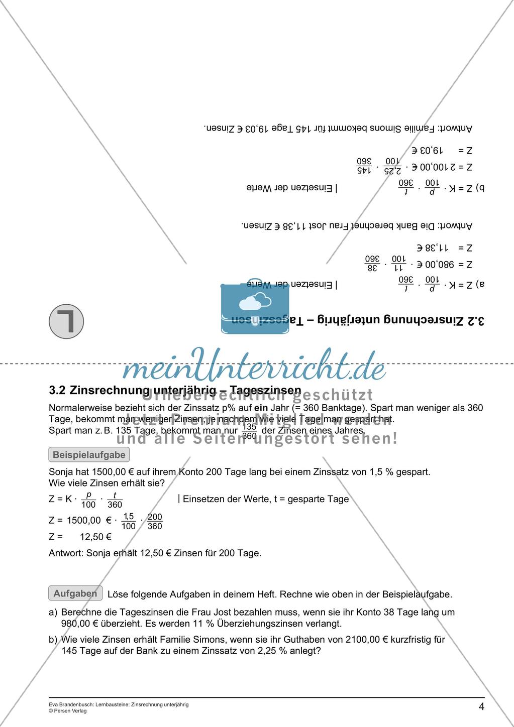 Lernbausteine: Unterjährige Zinsrechnung Preview 6