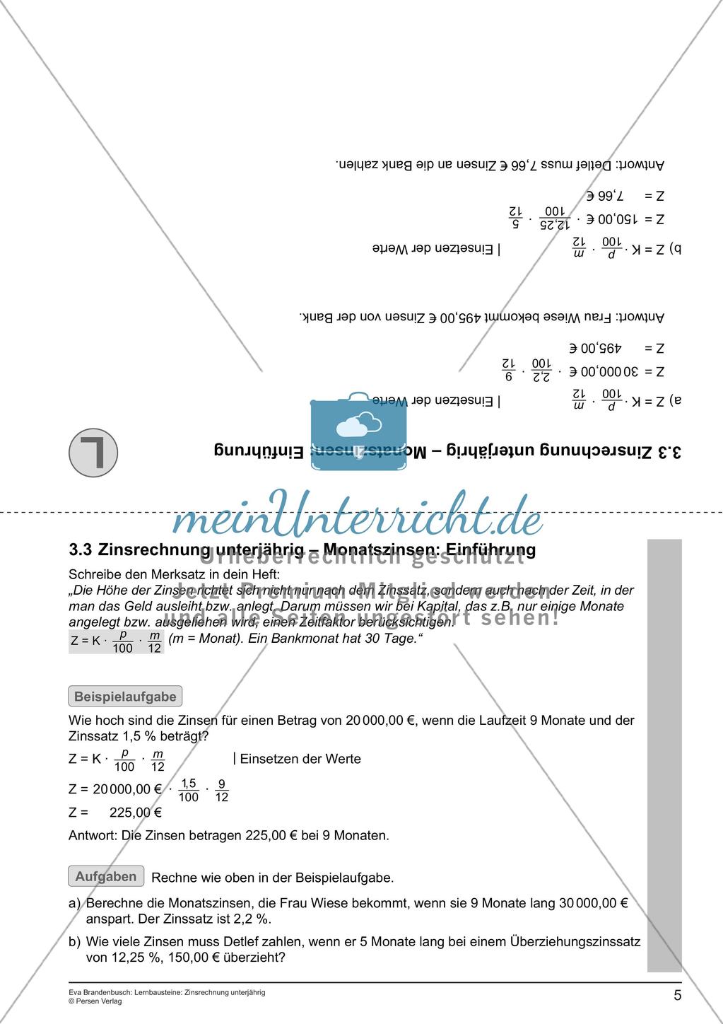 Lernbausteine: Unterjährige Zinsrechnung Preview 7