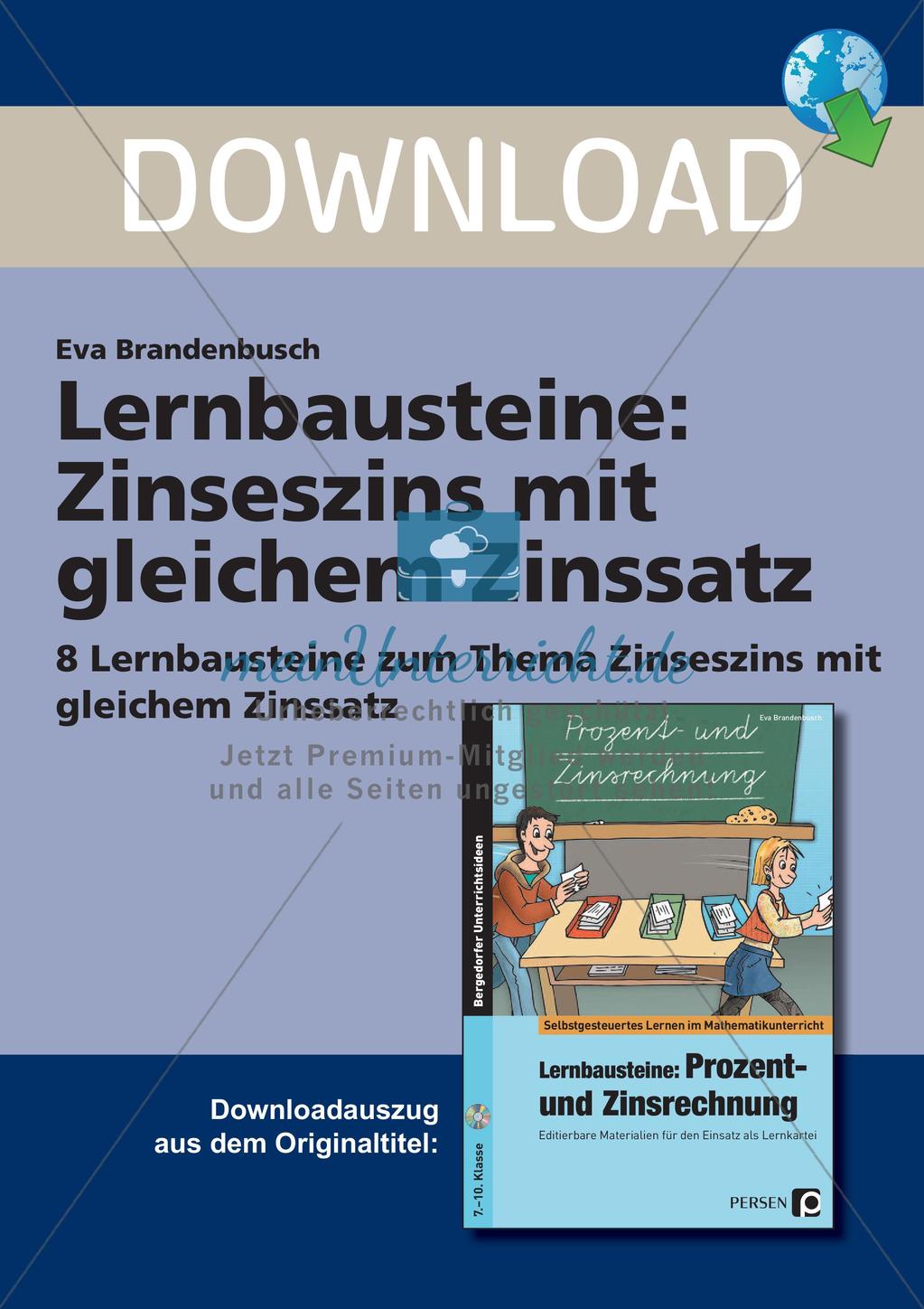 Lernbausteine: Zinszeszins mit gleichem Zinssatz Preview 1
