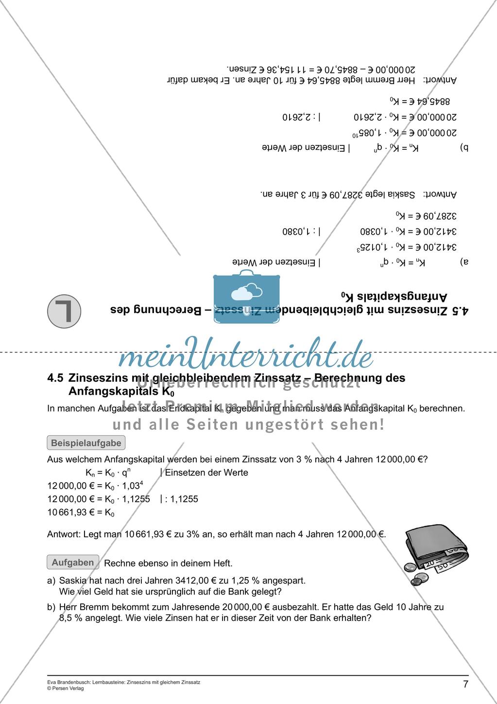 Lernbausteine: Zinszeszins mit gleichem Zinssatz Preview 9