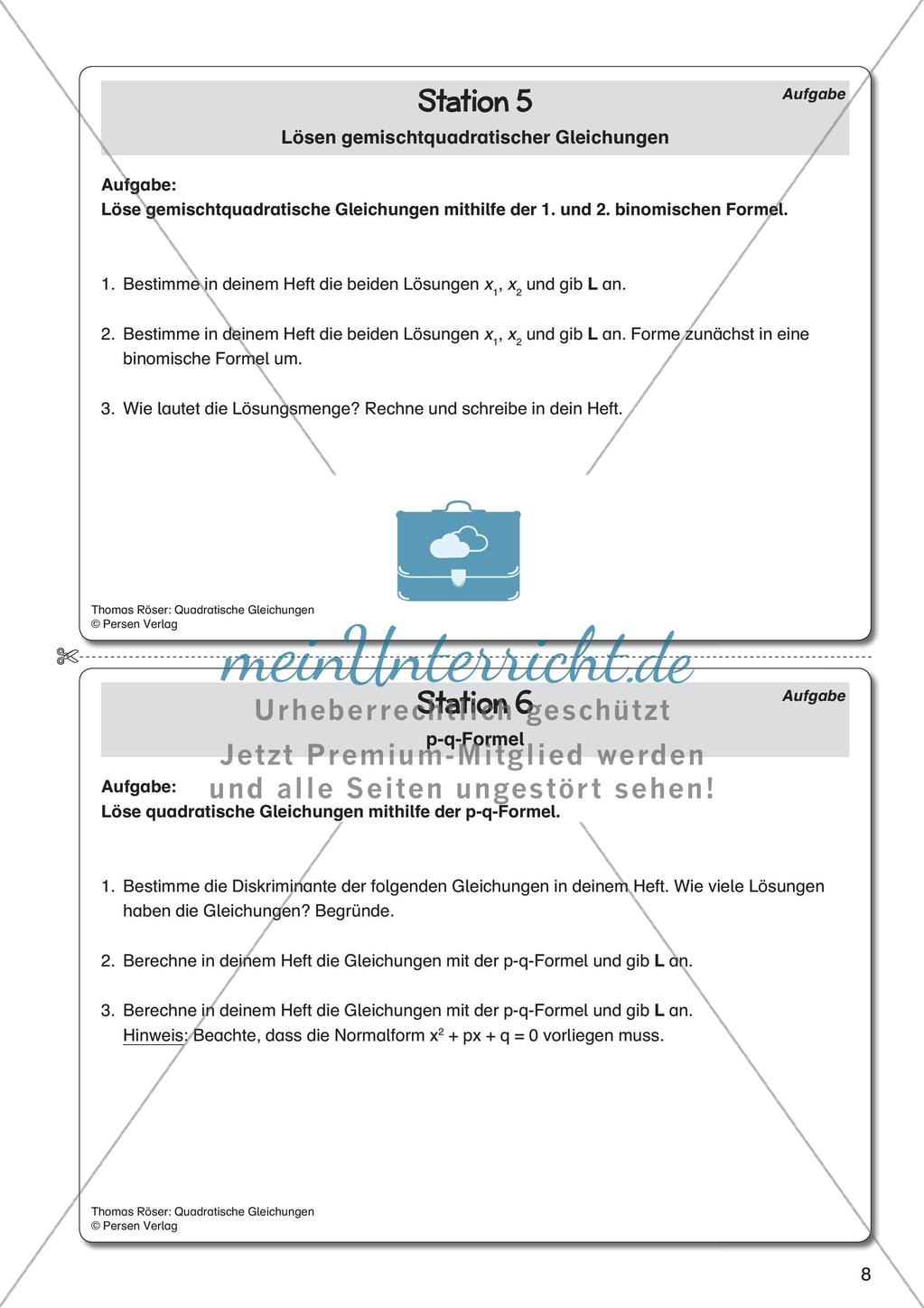 Quadratische Gleichungen Preview 10