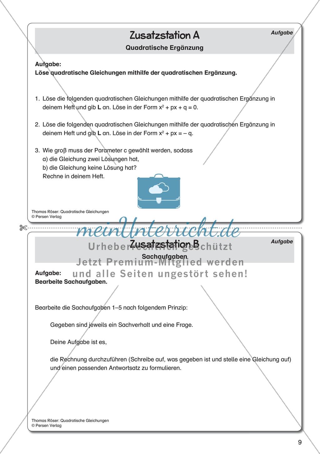 Quadratische Gleichungen Preview 11