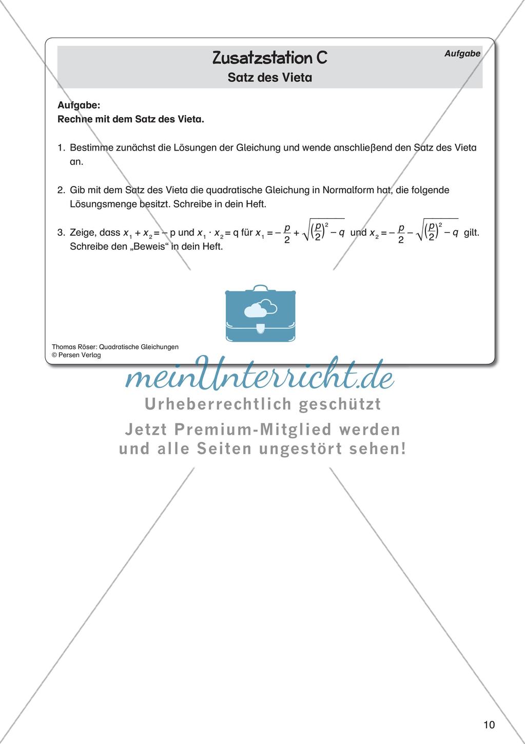 Quadratische Gleichungen Preview 12