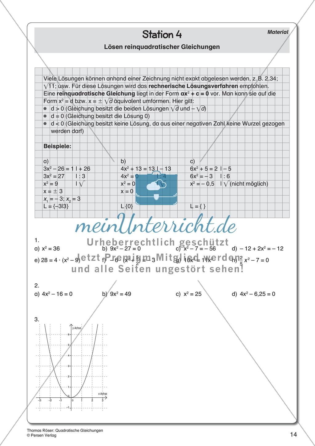 Quadratische Gleichungen Preview 16