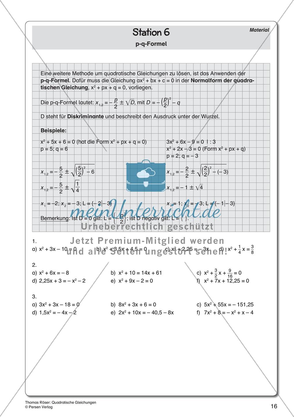 Quadratische Gleichungen Preview 18